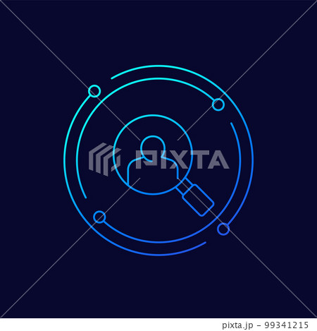 KYC icon, know your customer, linear design KYC icon, know your customer, linear design 99341215