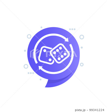 Dice vector icon with arrows 99341224