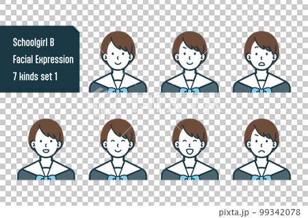 Female student's bust shot 7-piece set no.1 99342078