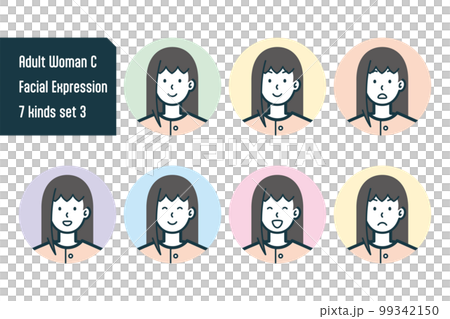 Bust shot 7-piece set of women in plain clothes no.3 99342150