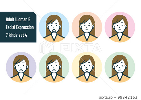 私服の女性のバストショット7点セットno.4 99342163