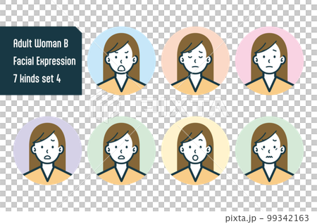 私服の女性のバストショット7点セットno.4 99342163