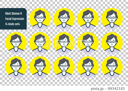 Bust shots of women in plain clothes 14-piece set no.4 Bust shots of women in plain clothes 14-piece set no.4 99342183