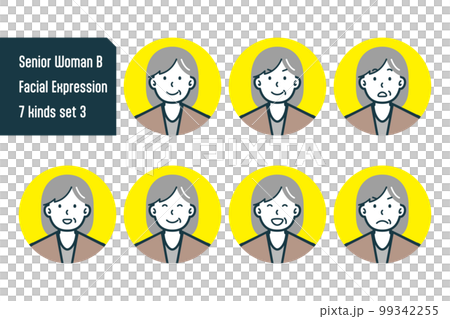 Senior woman's bust shot 7-piece set no.7 99342255