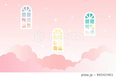 空に浮かぶ窓 ピンク 空に浮かぶ窓 ピンク 99342461