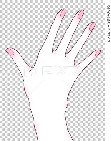 手粉紅色的指甲 99343695
