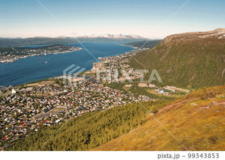 Tromso City - summer view from top of the mountain Tromso City - summer view from top of the mountain 99343853