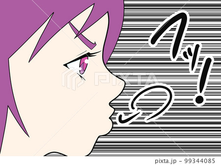 パープルアイの女の子の横顔イラスト(1) パープルアイの女の子の横顔イラスト(1) 99344085