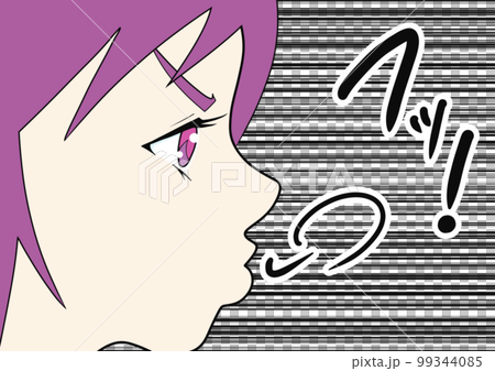 パープルアイの女の子の横顔イラスト(1) パープルアイの女の子の横顔イラスト(1) 99344085