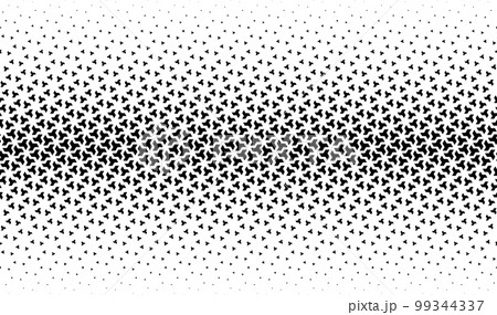 Geometric pattern of black figures on a white background.Seamless in one direction. 99344337