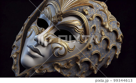 Traditional colorful mask from at Venice Carnival (Carnevale di Venezia), celebration concept. Generated AI 99344613