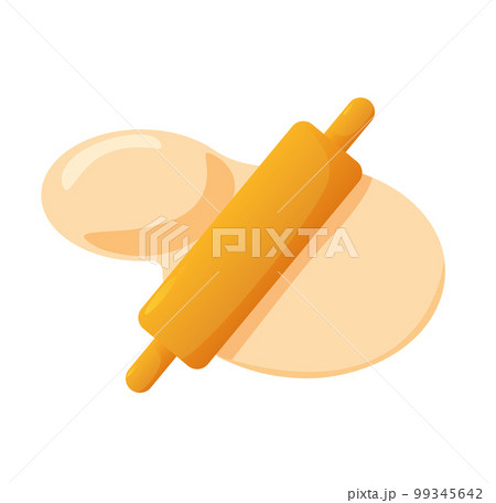 homemade dough with rolling pin vector illustration homemade dough with rolling pin vector illustration 99345642