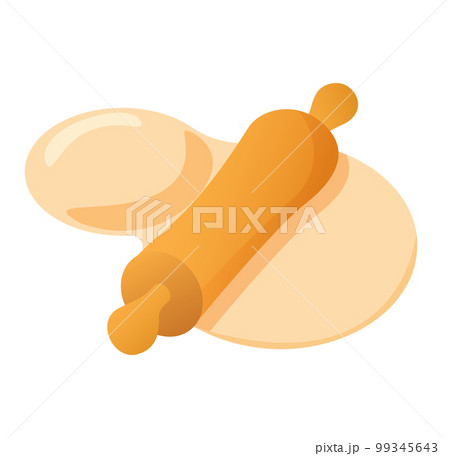 homemade dough with rolling pin vector illustration homemade dough with rolling pin vector illustration 99345643