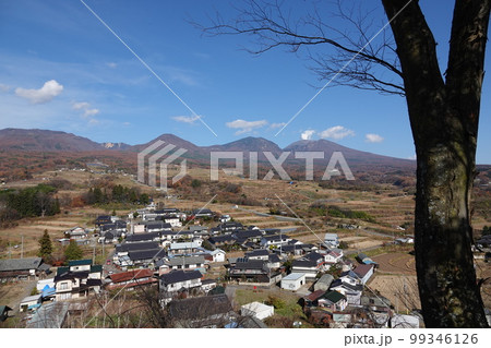 浅間山・活火山（飯綱高原から小噴火が良く見えた浅間山） 99346126