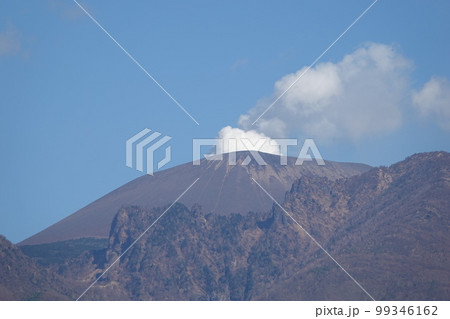 浅間山・活火山(飯綱高原から小噴火が良く見えた浅間山) 浅間山・活火山(飯綱高原から小噴火が良く見えた浅間山) 99346162