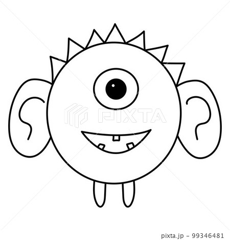 Cute Doodle monster. Funny line hand-drawn alien. Cute Doodle monster. Funny line hand-drawn alien. 99346481