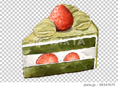 驚きの安さ 抹茶のショートケーキのイラスト素材 [99347675] PIXTA - イラスト