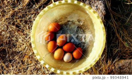 Freshly made eggs ready to be painted. 99348941