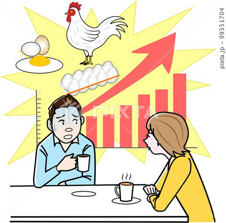 卵価格高騰に困る夫婦 99351704