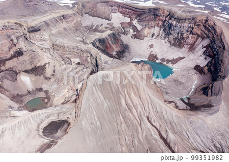 The blue lake in the crater of Gorely volcano. Kamchatka Peninsula, Russia 99351982