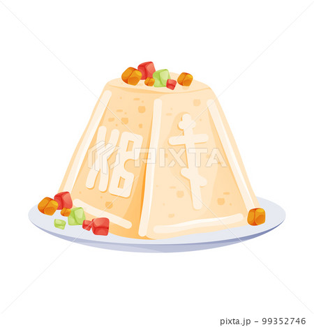 Easter cheesecake on a plate. Isolated vector icon or clipart. Easter cheesecake on a plate. Isolated vector icon or clipart. 99352746