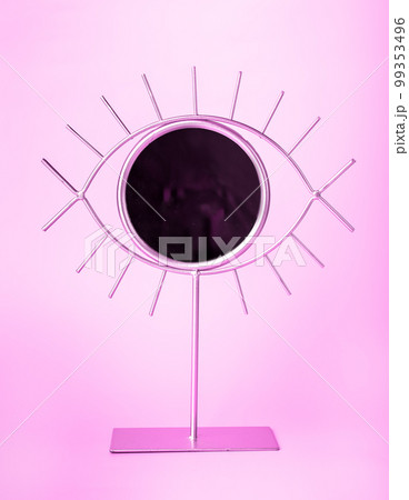 Cute mirror of eye and eyelashes shaped frame Cute mirror of eye and eyelashes shaped frame 99353496