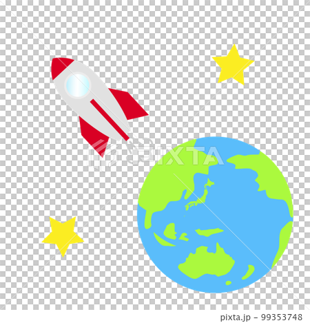 Space travel. A space shuttle flying through space. 99353748