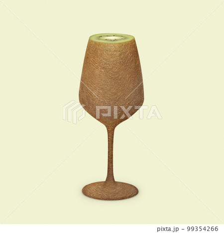 A glass made of juicy kiwifruit. A glass made of juicy kiwifruit. 99354266