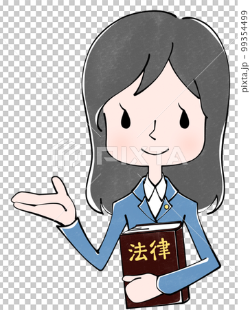 律師（女）提供指導的法律插圖 99354499