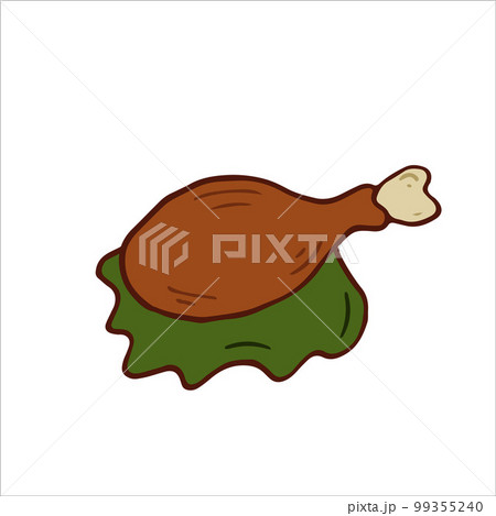 Turkey drumstick food Isolated. Thanksgiving day. Vector Illustration Turkey drumstick food Isolated. Thanksgiving day. Vector Illustration 99355240