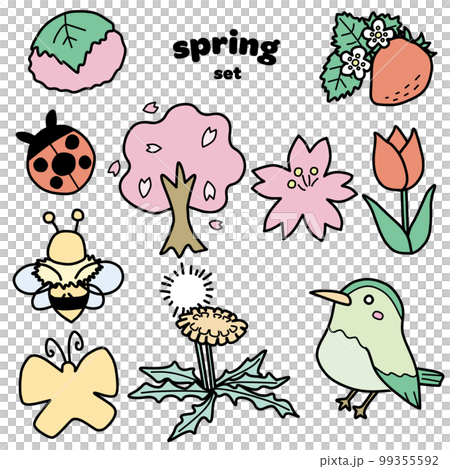 Accessory color illustration set inspired by spring 99355592