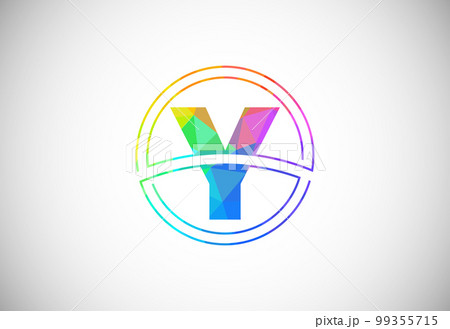 Low poly style letter Y with a circle frame. Graphic alphabet symbol for corporate business identity Low poly style letter Y with a circle frame. Graphic alphabet symbol for corporate business identity 99355715