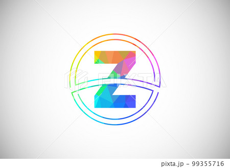 Low poly style letter Z with a circle frame. Graphic alphabet symbol for corporate business identity Low poly style letter Z with a circle frame. Graphic alphabet symbol for corporate business identity 99355716