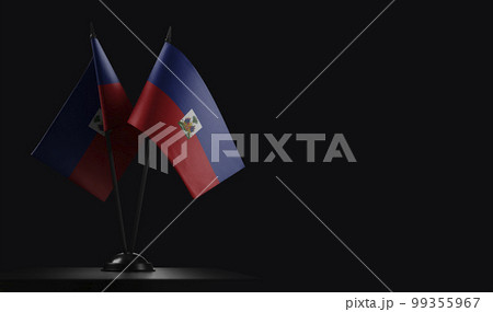 Small national flags of the Australia on a black background 99355967
