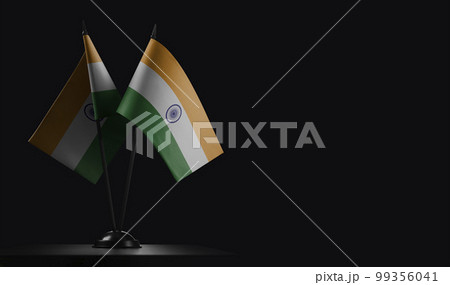 Small national flags of the India on a black background Small national flags of the India on a black background 99356041