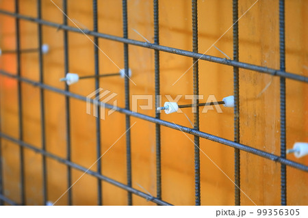 壁のシングル配筋と型枠建て込み　イメージ 99356305