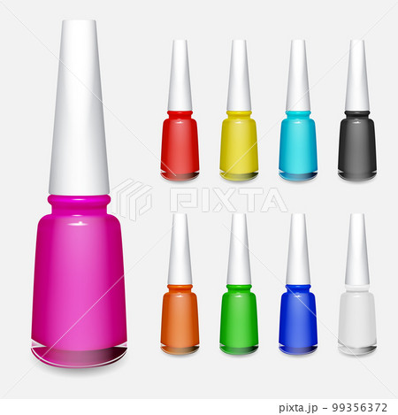 Set of multicolored bottles of nail polish 99356372