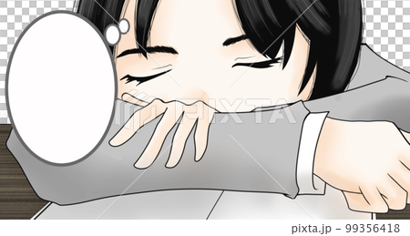 眠る学生の漫画イラスト素材(2) 99356418