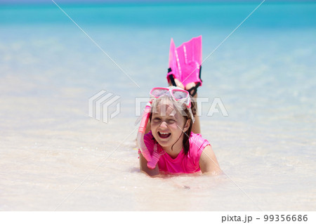Kids snorkel. Children snorkeling in tropical sea. Kids snorkel. Children snorkeling in tropical sea. 99356686
