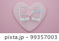 3d illustration valentine phone screen through heart couple 99357003