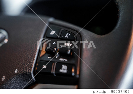 Hyundai Tucson interior design close up front view on the parking space 99357403