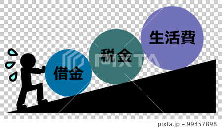 為生活費用和債務而苦苦掙扎的人 為生活費用和債務而苦苦掙扎的人 99357898