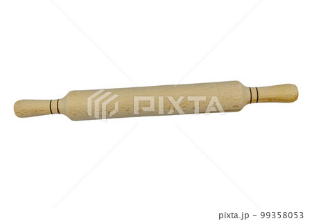 Wooden rolling pin isolated on white background 99358053