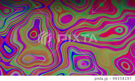 Geometric futuristic modern dynamic background, lines, circles, digital pixels flow, fractal liquid art. 99358197
