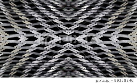 Abstract geometric art, dynamic fractal futuristic background, modern tunnel with trendy shapes. Abstract geometric art, dynamic fractal futuristic background, modern tunnel with trendy shapes. 99358246