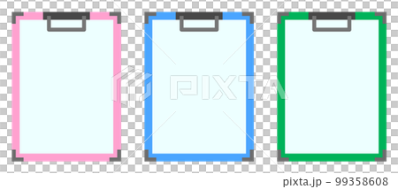 Illustration of a clipboard holding a notepad 99358608