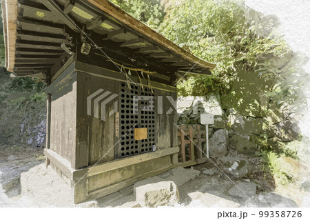 水彩画風　談山神社　閼伽井屋　奈良県桜井市 99358726