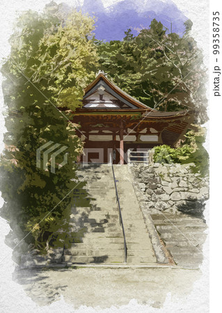 水彩画風 談山神社 権殿 奈良県桜井市 水彩画風 談山神社 権殿 奈良県桜井市 99358735