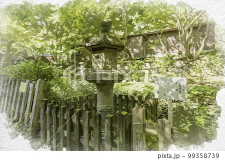 水彩画風 談山神社 後醍醐天皇御寄進 石燈籠 奈良県桜井市 水彩画風 談山神社 後醍醐天皇御寄進 石燈籠 奈良県桜井市 99358739