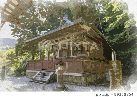 水彩画風 談山神社 総社本殿 奈良県桜井市 水彩画風 談山神社 総社本殿 奈良県桜井市 99358854